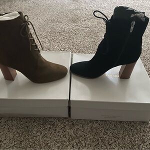 Chic Women's Black and Brown Heeled Boots